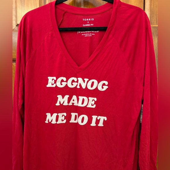 Bundle 3 red Xmas shirts. (1) Torrid 2x NWT (2) LB 18/20. - Picture 4 of 7